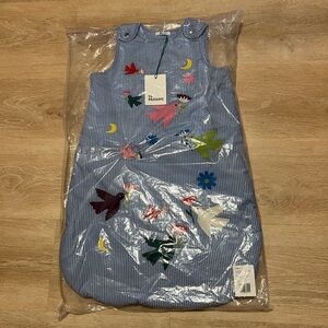 NWT Paradise Blue Striped Embroidered Zip Up Sleeping Bag For Babies 6-18 Months